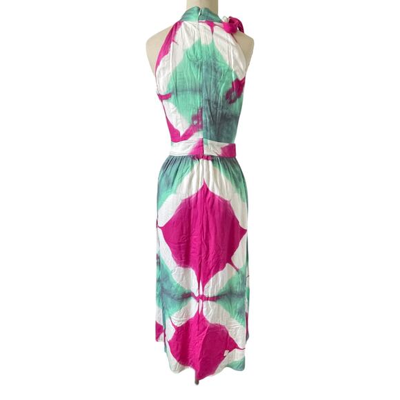Busayo Collective Pink Green Halter Maxi Dress - Picture 4 of 12